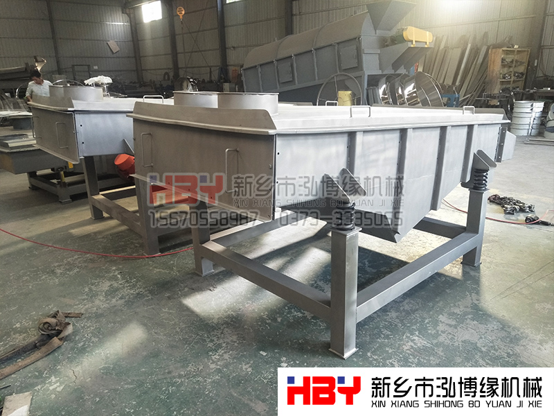 兩臺不銹鋼噴砂直線篩分機已經生產完畢  正在組裝當中